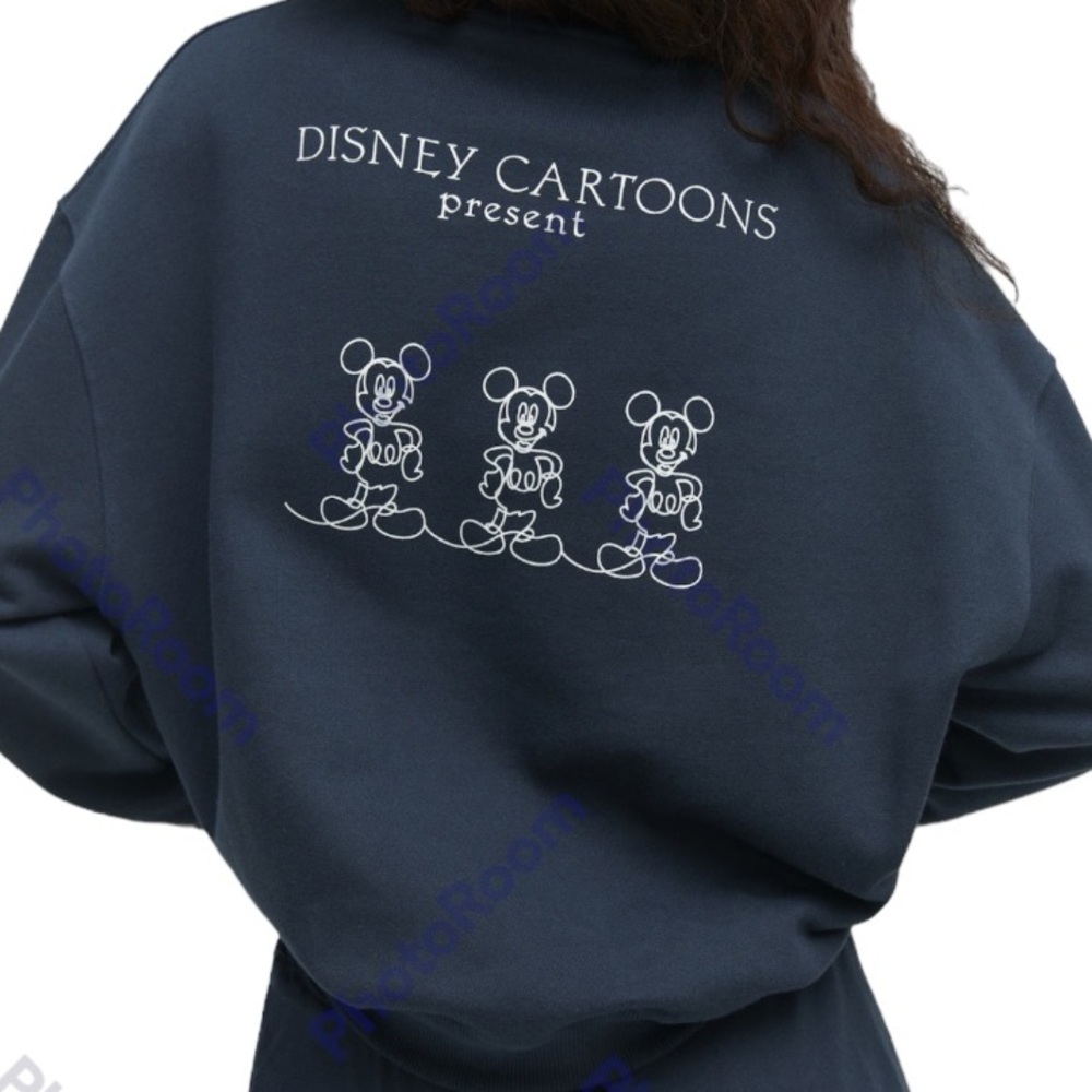 Mango MNG Disney 100 boxy navy cotton crewneck sweatshirt S / M NEW NWT